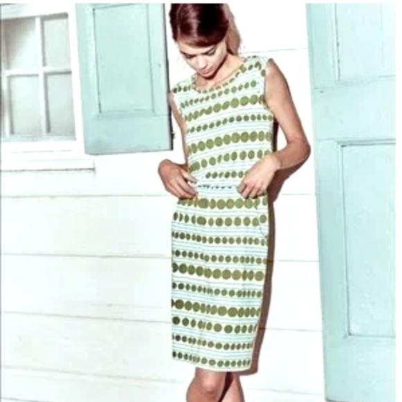 Boden Dresses & Skirts - BODEN BlackBerry Day dress size 14 large polka dots pockets green blue stripes